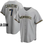 Victor Caratini Men's Milwaukee Brewers Gray Replica Road Jersey