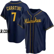 Victor Caratini Men's Milwaukee Brewers Navy Replica Alternate Jersey