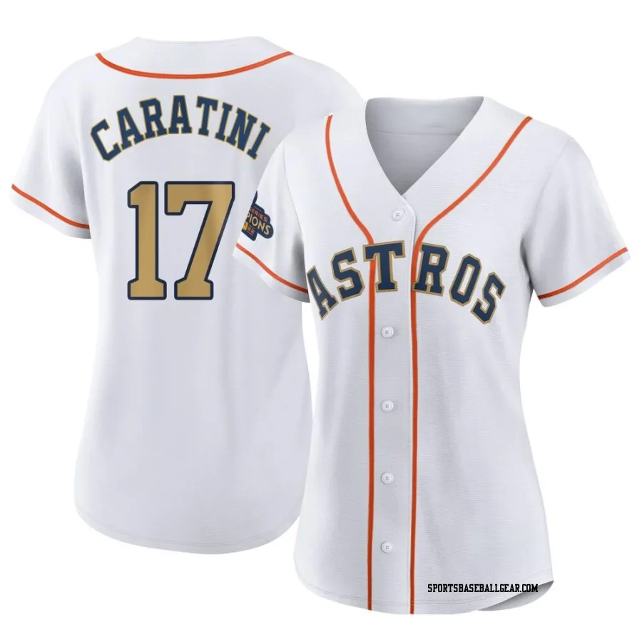 Victor Caratini Women's Houston Astros Gold Replica White 2023 Collection Jersey