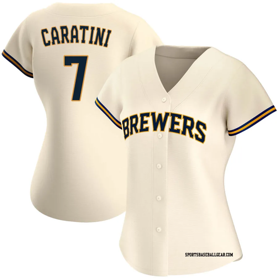 Victor Caratini Women's Milwaukee Brewers Cream Authentic Home Jersey