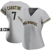 Victor Caratini Women's Milwaukee Brewers Gray Authentic Road Jersey