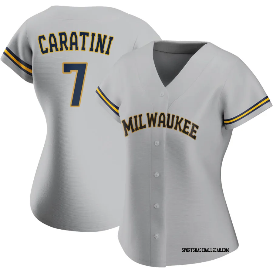 Victor Caratini Women's Milwaukee Brewers Gray Authentic Road Jersey