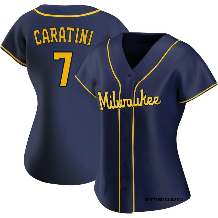 Victor Caratini Women's Milwaukee Brewers Navy Authentic Alternate Jersey