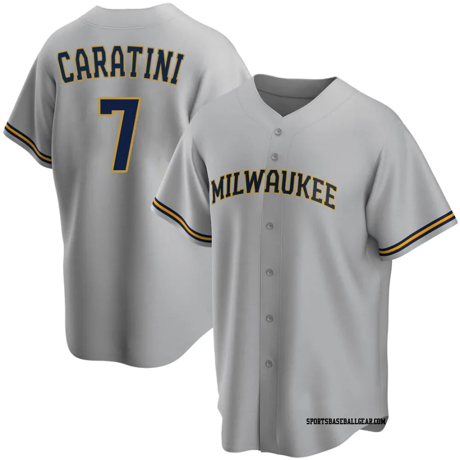 Victor Caratini Youth Milwaukee Brewers Gray Replica Road Jersey