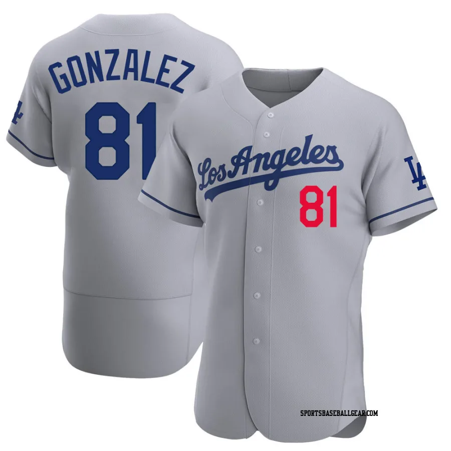 Victor Gonzalez Men's Los Angeles Dodgers Gray Authentic Away Jersey