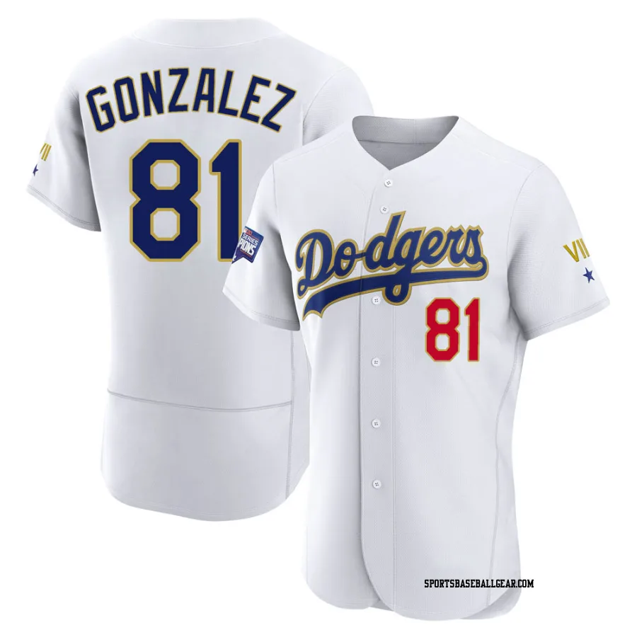 Victor Gonzalez Men's Los Angeles Dodgers White/Gold Authentic 2021 Gold Program Player Jersey