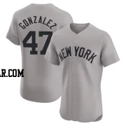 Victor Gonzalez Men's New York Yankees Gray Elite Road Jersey