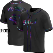 Victor Martinez Men's Detroit Tigers Black Holographic Replica Alternate Jersey