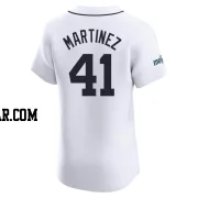 Victor Martinez Men's Detroit Tigers White Elite Home Patch Jersey