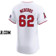 Victor Mederos Men's Los Angeles Angels White Elite Home Patch Jersey