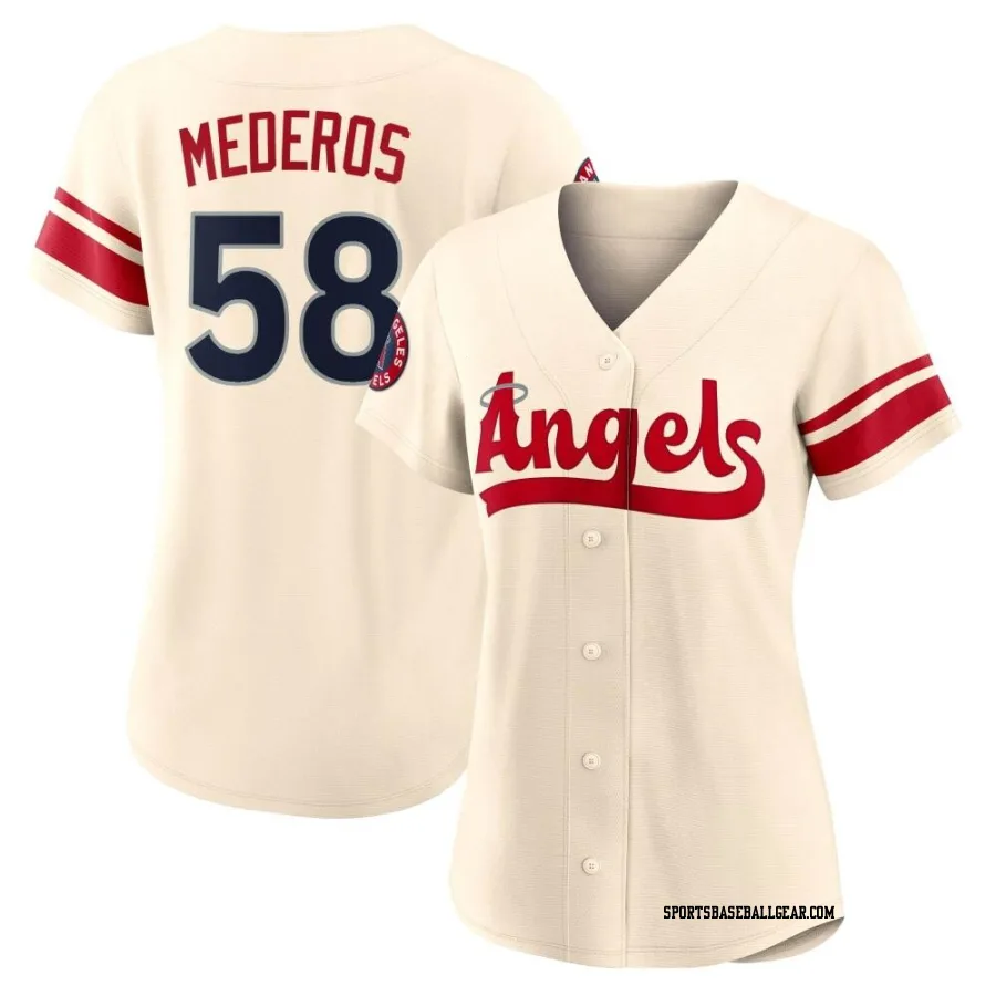 Victor Mederos Women's Los Angeles Angels Cream Authentic 2022 City Connect Jersey