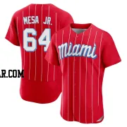 Victor Mesa Jr. Men's Miami Marlins Red Authentic 2021 City Connect Jersey