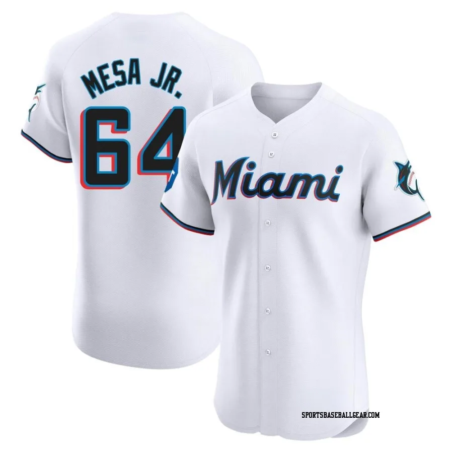 Victor Mesa Jr. Men's Miami Marlins White Elite Home Patch Jersey