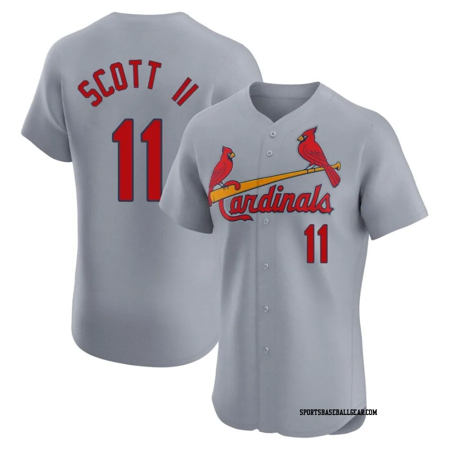 Victor Scott II Men's St. Louis Cardinals Gray Elite Road Jersey