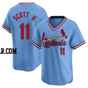 Victor Scott II Men's St. Louis Cardinals Light Blue Limited Cooperstown Collection Jersey