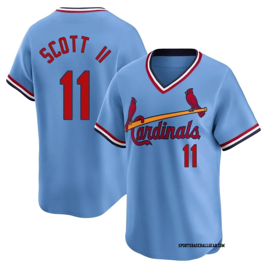 Victor Scott II Men's St. Louis Cardinals Light Blue Limited Cooperstown Collection Jersey