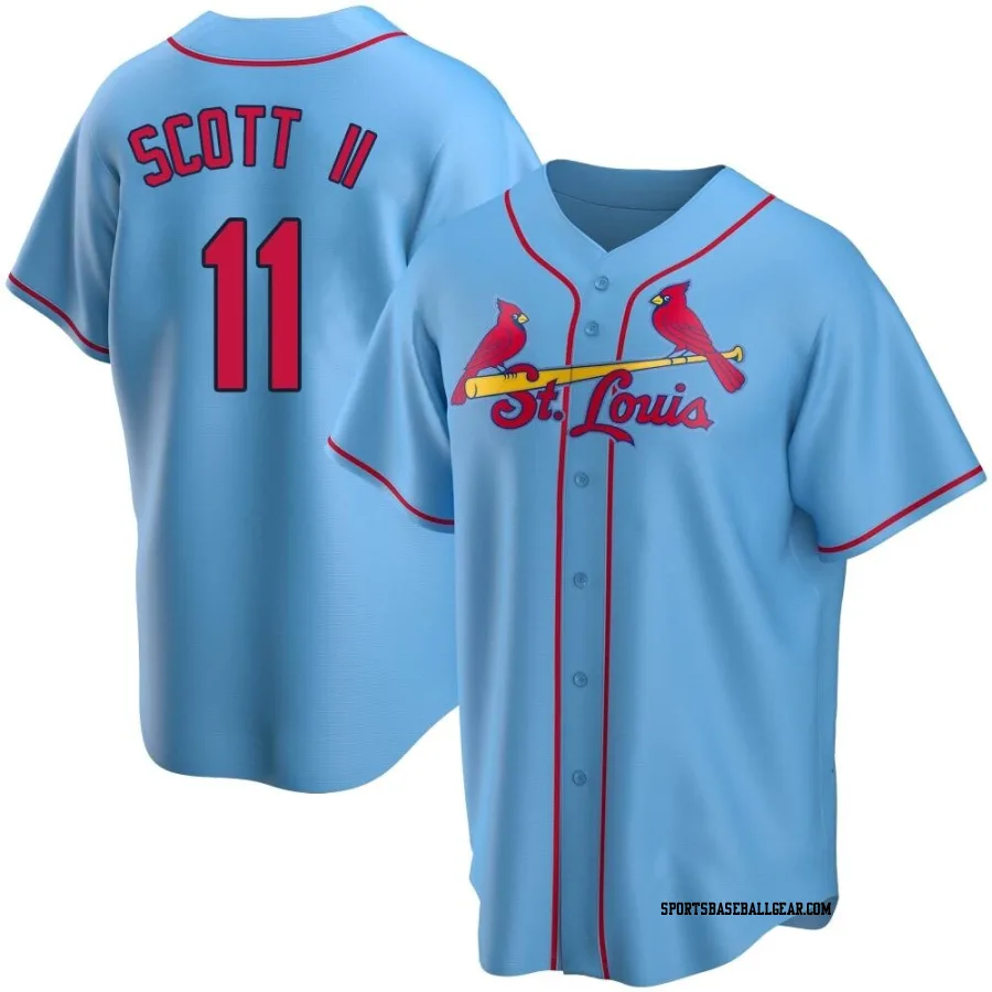 Victor Scott II Men's St. Louis Cardinals Light Blue Replica Alternate Jersey