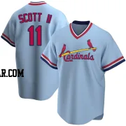 Victor Scott II Men's St. Louis Cardinals Light Blue Replica Road Cooperstown Collection Jersey