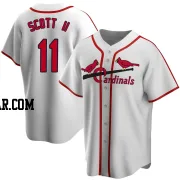 Victor Scott II Men's St. Louis Cardinals White Home Cooperstown Collection Jersey