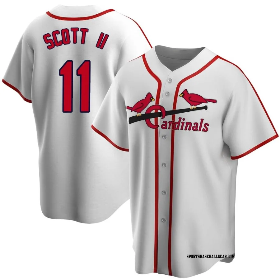 Victor Scott II Men's St. Louis Cardinals White Home Cooperstown Collection Jersey