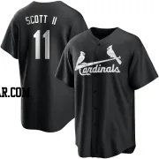 Victor Scott II Youth St. Louis Cardinals Black/White Replica Jersey