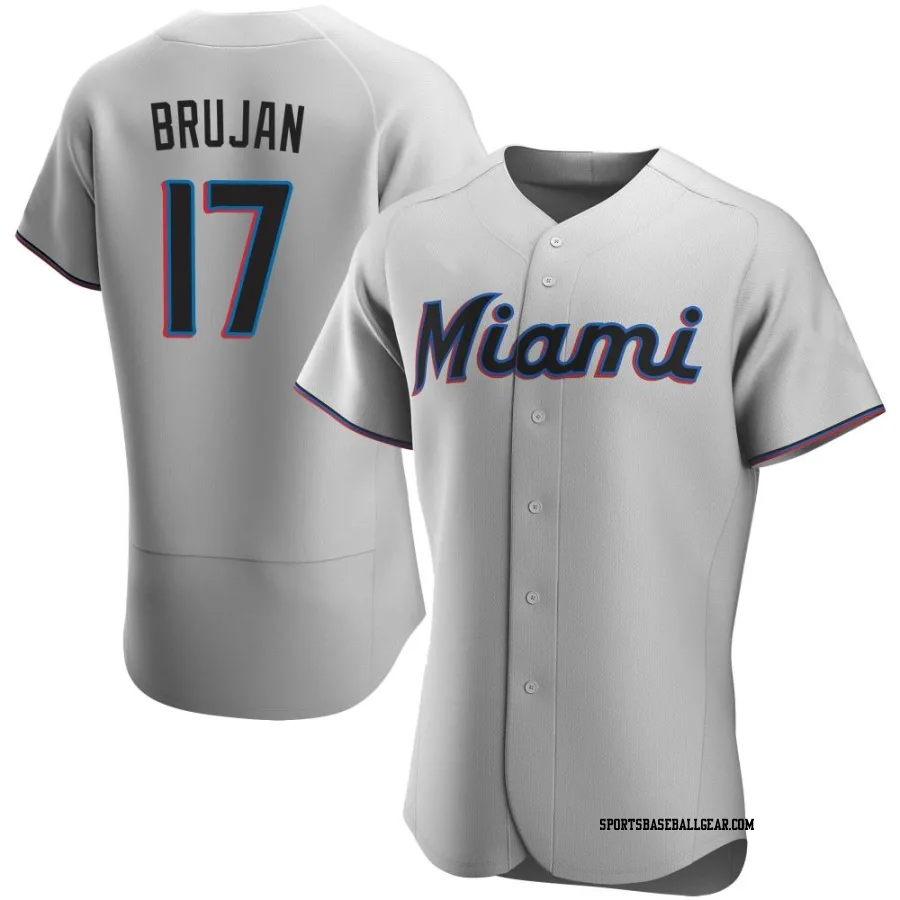 Vidal Brujan Men's Miami Marlins Gray Authentic Road Jersey