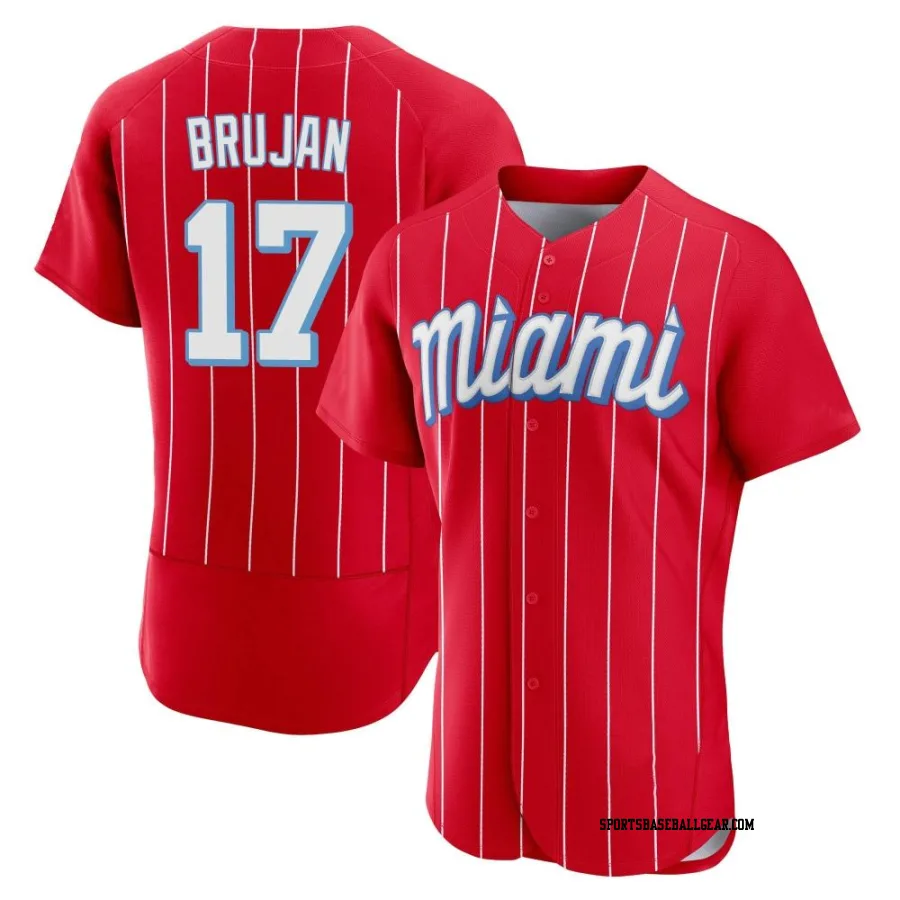 Vidal Brujan Men's Miami Marlins Red Authentic 2021 City Connect Jersey