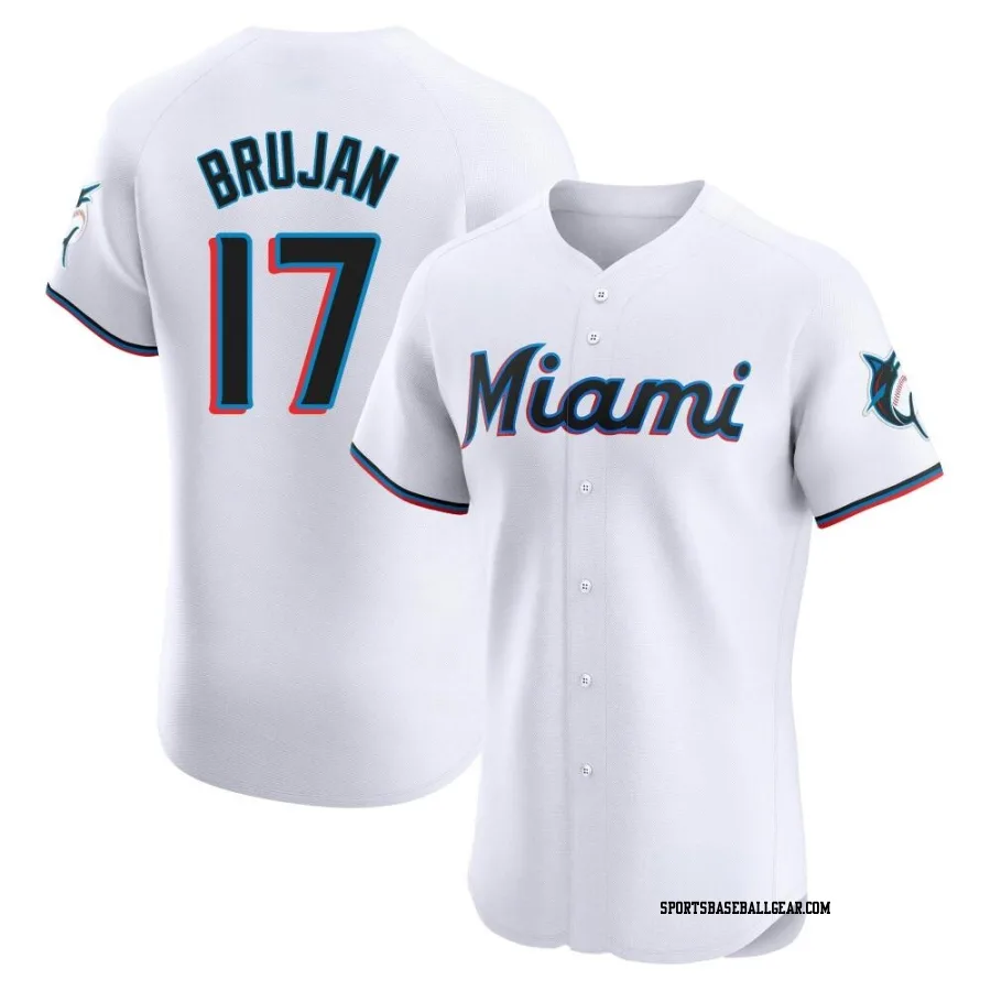 Vidal Brujan Men's Miami Marlins White Elite Home Jersey