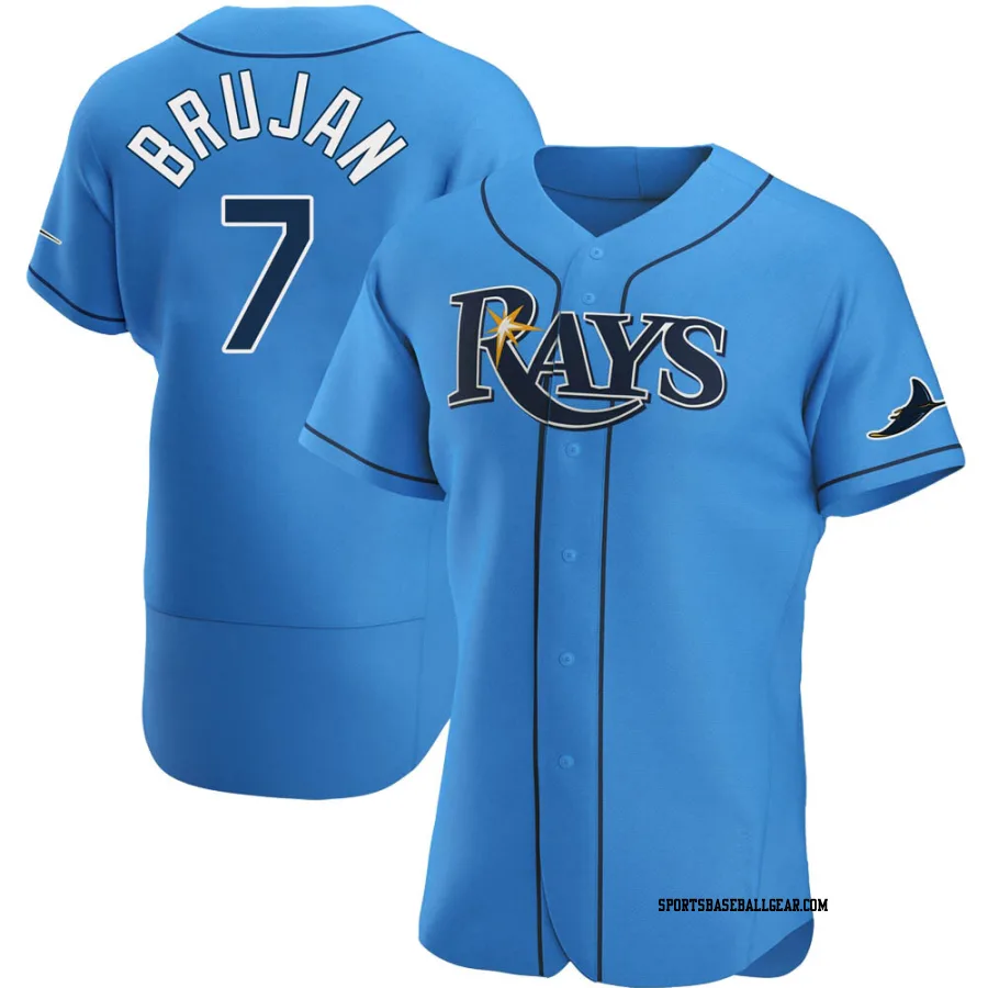 Vidal Brujan Men's Tampa Bay Rays Light Blue Authentic Alternate Jersey