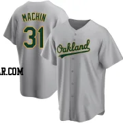 Vimael Machin Men's Oakland Athletics Gray Replica Road Jersey