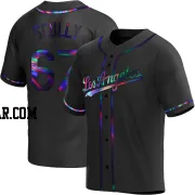 Vin Scully Men's Los Angeles Dodgers Black Holographic Replica Alternate Jersey