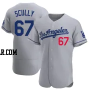 Vin Scully Men's Los Angeles Dodgers Gray Authentic Away Jersey