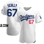 Vin Scully Men's Los Angeles Dodgers White Authentic Home Jersey