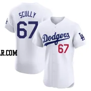 Vin Scully Men's Los Angeles Dodgers White Elite Home Jersey