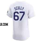 Vin Scully Men's Los Angeles Dodgers White Elite Home Jersey