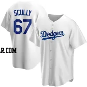 Vin Scully Men's Los Angeles Dodgers White Replica Home Jersey