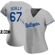 Vin Scully Women's Los Angeles Dodgers Gray Authentic Road Jersey