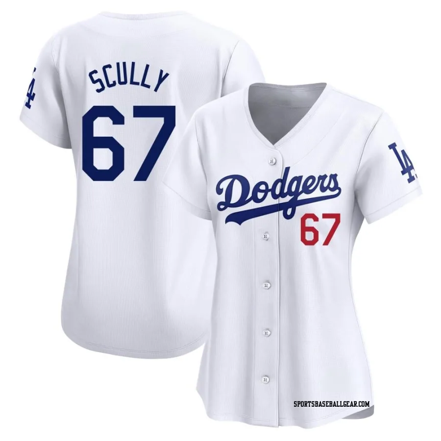 Vin Scully Women's Los Angeles Dodgers White Limited Home Jersey