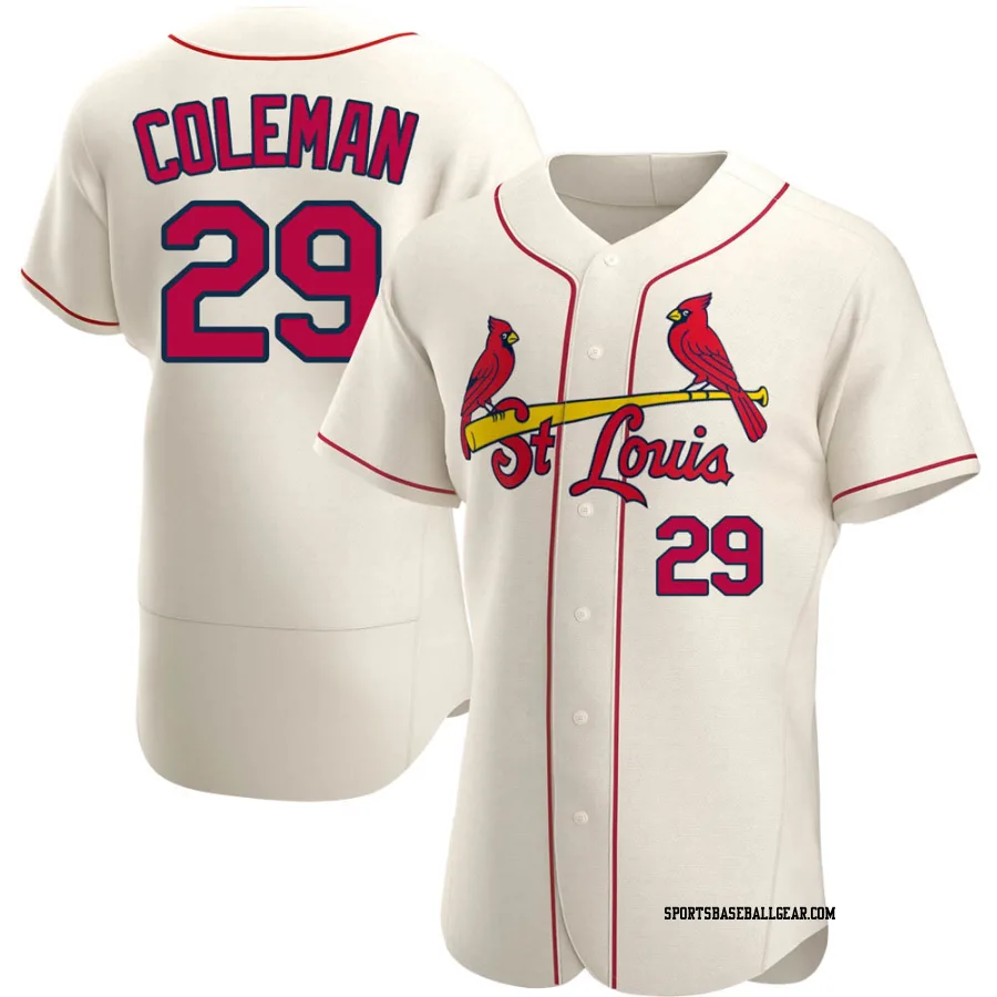 Vince Coleman Men's St. Louis Cardinals Cream Authentic Alternate Jersey