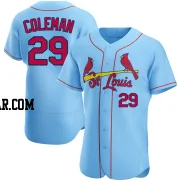 Vince Coleman Men's St. Louis Cardinals Light Blue Authentic Alternate Jersey