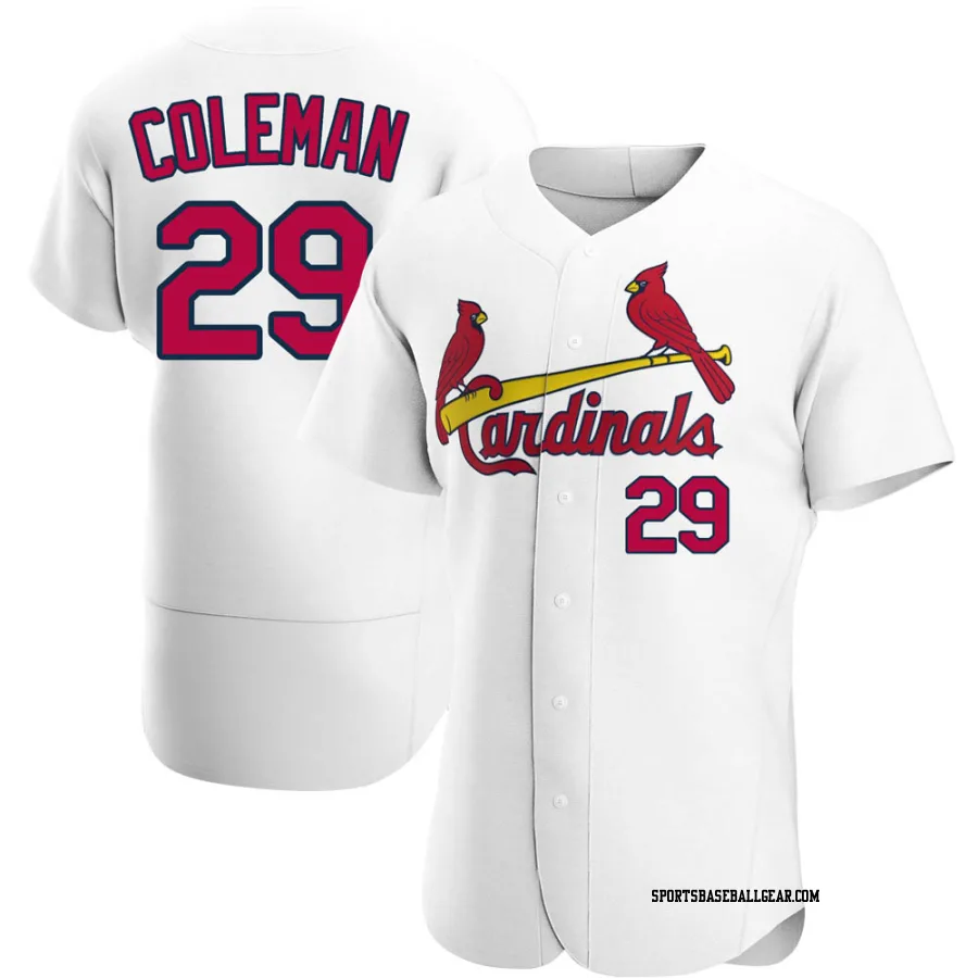 Vince Coleman Men's St. Louis Cardinals White Authentic Home Jersey