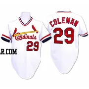 Vince Coleman Men's St. Louis Cardinals White Authentic Throwback Jersey