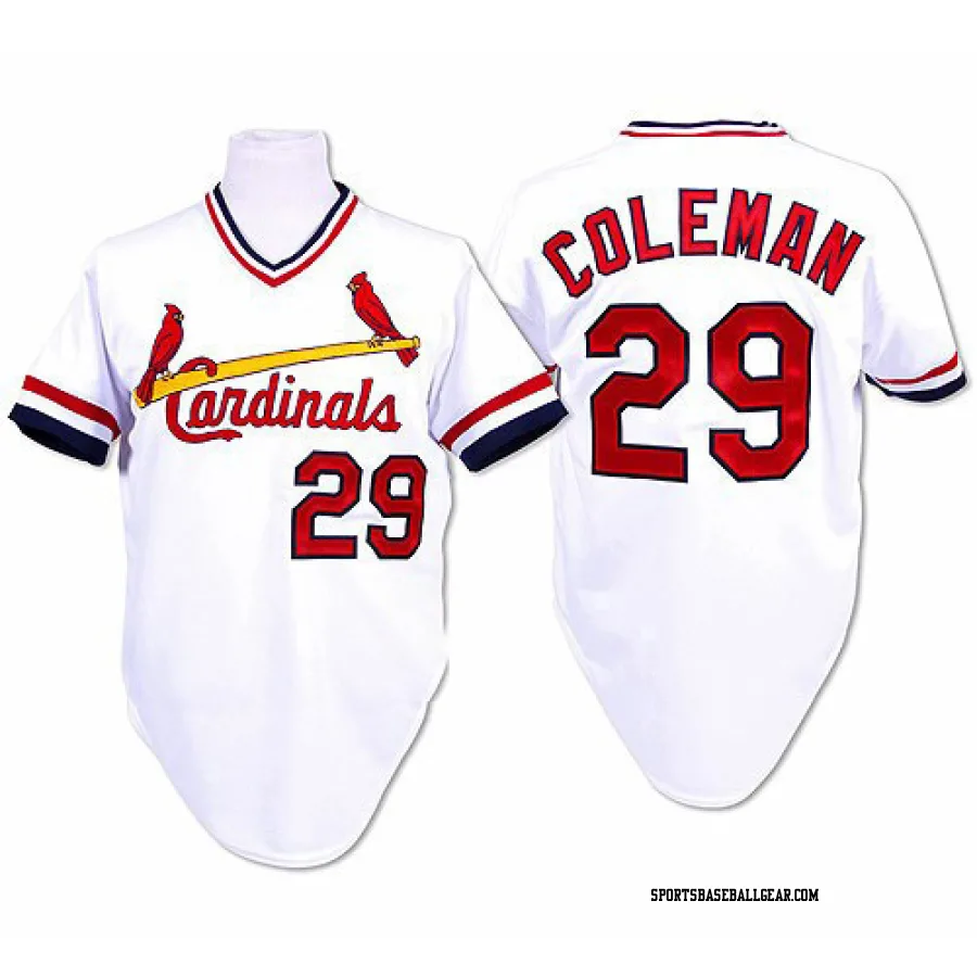 Vince Coleman Men's St. Louis Cardinals White Authentic Throwback Jersey