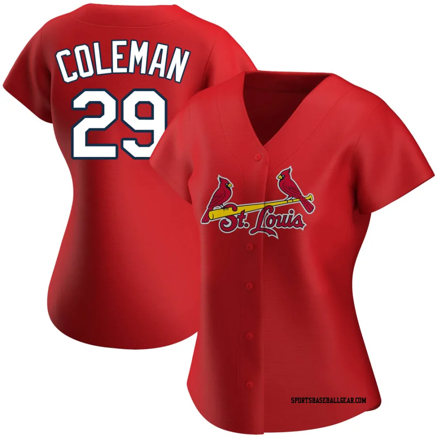 Vince Coleman Women's St. Louis Cardinals Red Authentic Alternate Jersey