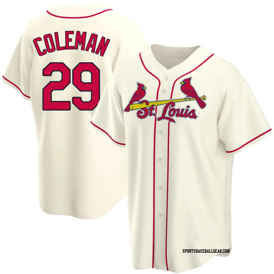 Vince Coleman Youth St. Louis Cardinals Cream Replica Alternate Jersey