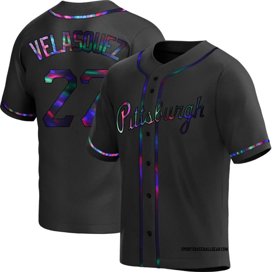 Vince Velasquez Men's Pittsburgh Pirates Black Holographic Replica Alternate Jersey