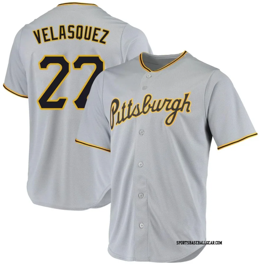 Vince Velasquez Men's Pittsburgh Pirates Gray Replica Road Jersey