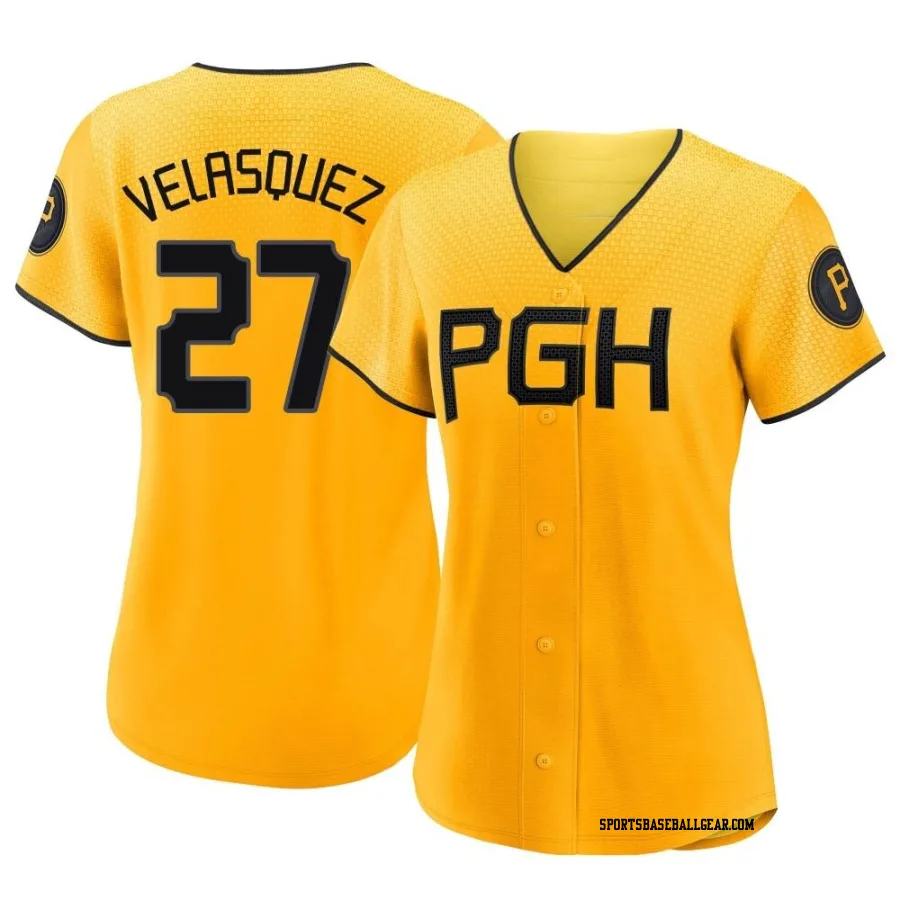 Vince Velasquez Women's Pittsburgh Pirates Gold Authentic 2023 City Connect Jersey