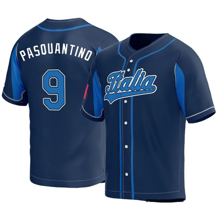 Vinnie Pasquantino Men's Italy Baseball Navy Replica 2023 World Baseball Classic Jersey