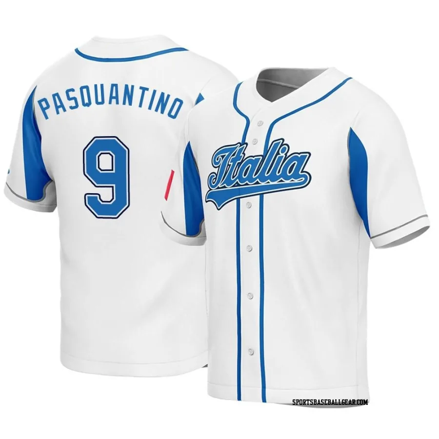 Vinnie Pasquantino Men's Italy Baseball White Replica 2023 World Baseball Classic Jersey